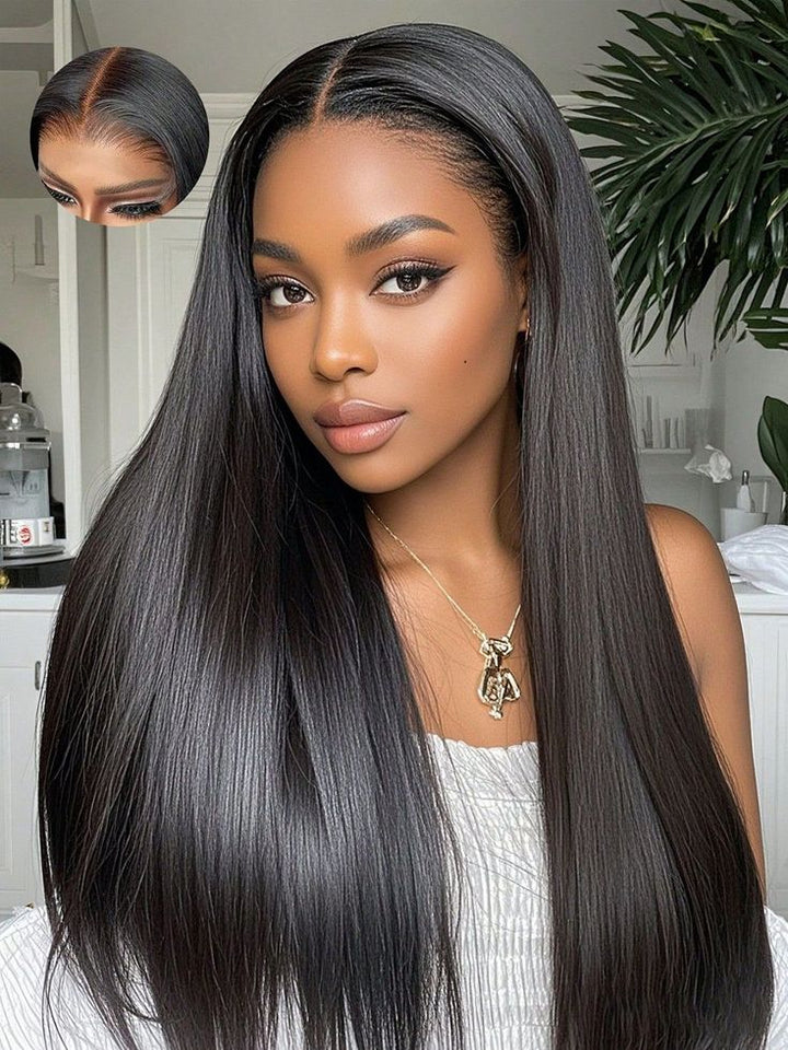 Brazilian Virgin Hair Straight Human Hair 9x6 Lace Glueless Wigs