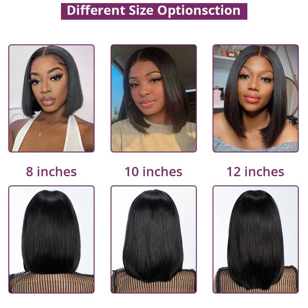 Short Bob 4x4 Lace Closure Human Hair Wigs