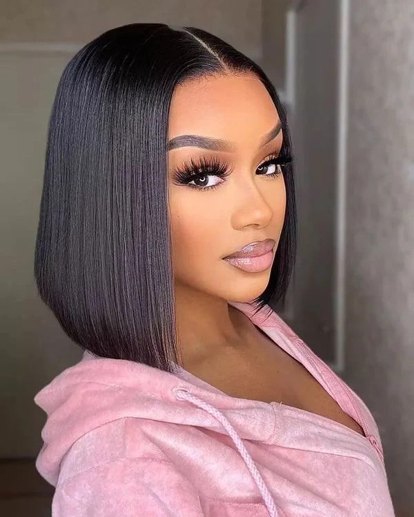 Short Bob 4x4 Lace Closure Human Hair Wigs