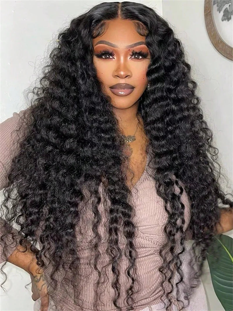 Brazilian Deep Wave Virgin Human Hair 9x6 Lace Glueless Wigs