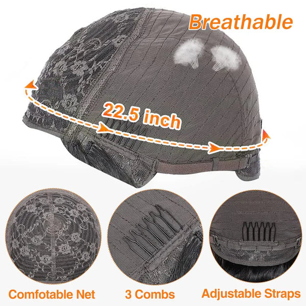 Wear to Go No Lace Short Bob Human Hair Wigs with Bangs