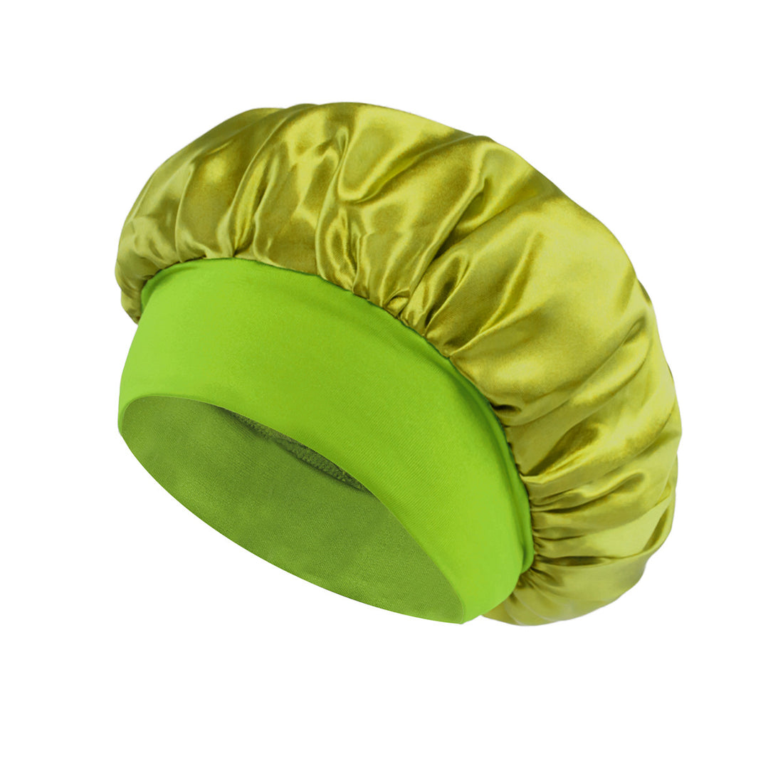 Solid Color Bath Cap Adult Fashion Satin Wide Brim Sleep Cap for Women Chemotherapy Hair Care
