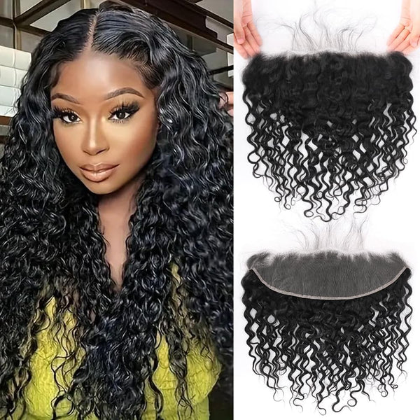 Brazilian Water Wave Virgin Human Hair 13x4 Lace Frontal Closure