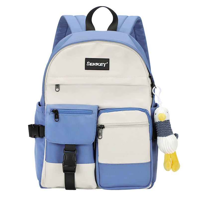 Student schoolbag simple ins style fresh literary campus girl backpack large capacity casual lightweight backpack