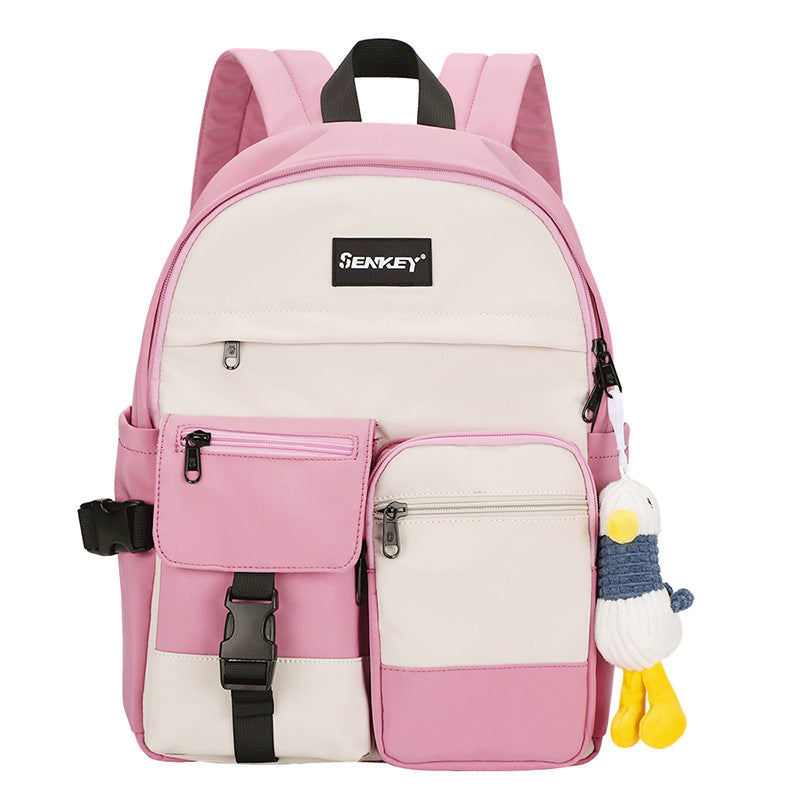 Student schoolbag simple ins style fresh literary campus girl backpack large capacity casual lightweight backpack
