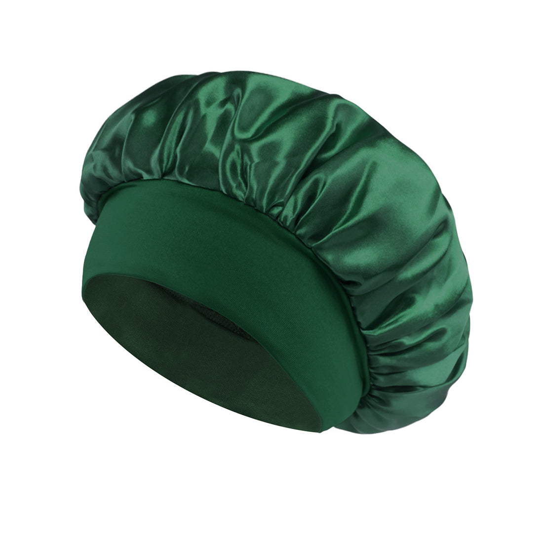 Solid Color Bath Cap Adult Fashion Satin Wide Brim Sleep Cap for Women Chemotherapy Hair Care