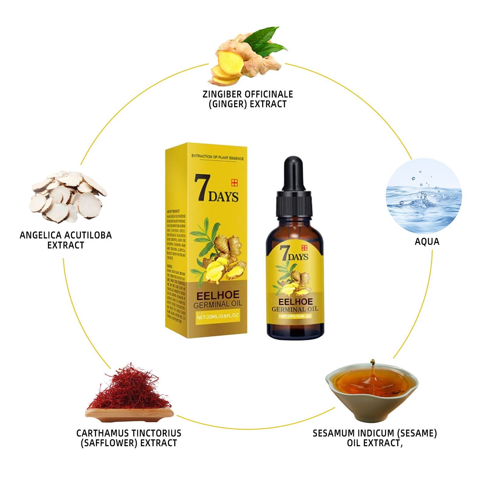 EELHOE Ginger Hair Care Solution For Hair Nourishing And Moisturizing Hair Care For Hair Stabilizing And Preventing Hair Loss