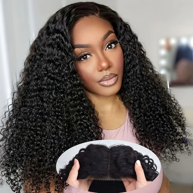 Brazilian Deep Curly Virgin Human Hair 9x6 Lace Glueless Wigs
