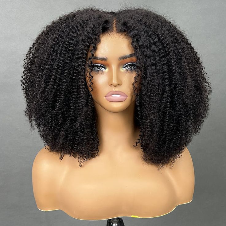 Brazilian Kinky Curly Virgin Human Hair 9x6 Lace Glueless Wigs