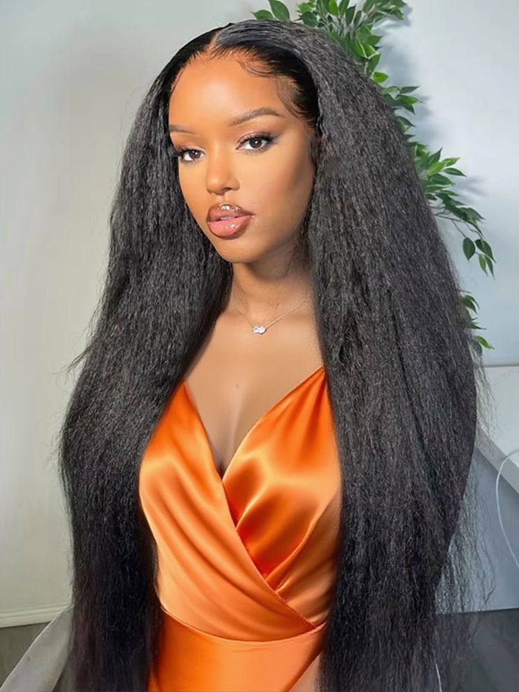 Brazilian Kinky Straight Virgin Human Hair 9x6 Lace Glueless Wigs