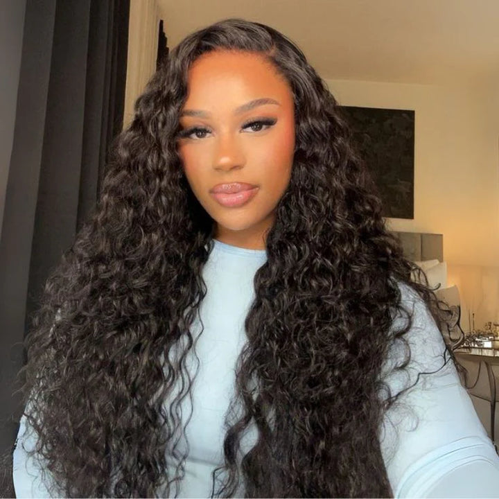 Brazilian Water Wave Virgin Human Hair 9x6 Lace Glueless Wigs